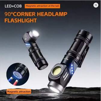 Alonefire Alonefire X42 Rechargeable LED Tactical Flashlight 90° Adjustable Portable Headlight ﻿ Indicator Magnet Tail Camping Torch