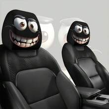 2 Car Headrest Covers With Funny Big Eyes Cartoon Pattern, Suitable For Travel/Daily Commuting/Car Interior Decoration, Perfect Choice For Halloween/Christmas/Thanksgiving, Fun And Practical, Suitable For All Seasons - Multicolor - View 6