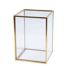 1 hộp đựng cọ trang điểm có 1 ngăn, hộp đựng cọ mỹ phẩm bằng kim loại màu vàng, hộp đựng đồ trang điểm, bàn làm việc, phòng tắm, phòng ngủ - Vàng - Xem 7