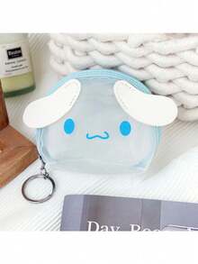 Sanrio 1 Pç Carteira Bonita Hello Kittys Kuromi Melody Cinnamoroll Transparente Portátil Moeda Fones de Ouvido Armazenamento Zero Carteira (Algumas Peças Podem Ser Aleatórias)