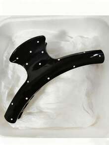 2pcs/1pc Women 4.61in/11.7cm Brown, Black, Jelly Color Smooth Polka Dot Semi-Circle Large Lightweight Plastic Hair Claw Clips, Fashion Versatile High-End Elegant Hair Accessories Suitable For Daily Wear, Showering, Makeup, Outfit Matching Elegant Hair Clips Winter Hair Clutch