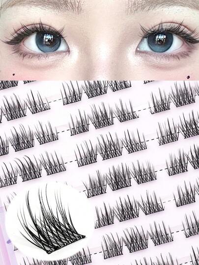 90 قطعة من رموش صناعية مقسمة بدون غراء، رموش عالية السعة ب- 10 صفوف من سلسلة الوحش الصغير VBS - البابونج، جاهزة للاستخدام، بدون غراء وقابلة للإزالة، لا حاجة لاستخدام الغراء، شرائط جيلي حساسة للحرارة، قابلة لإعادة الاستخدام، طبيعية ومطولة، لإنشاء عيون نابضة بالحياة للتنقل اليومي والمواعيد