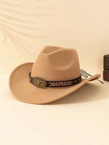 Un sombrero de vaquero occidental versátil para hombres y mujeres, con un accesorio desmontable con cabeza de toro, perfecto para ocio al aire libre, fotografía, juegos de roles, ciclismo, senderismo, fiestas, como regalo para amigos y ceremonias navideñas - Multicolor - Ver 8