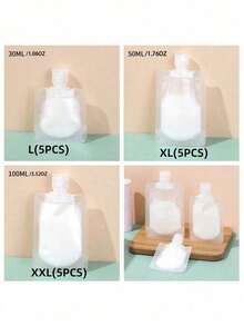 Portable Lotion Fluid Makeup Packaging Bag Cosmetic Shampoo Suction Bag Reusable Squeeze Stand Up Spout Pouch Refillable Empty Squeeze Pouch Travel Bottle,Travel Bottles,Travel,Travel Accessories,Travel Essentials - Multicolor - View 3