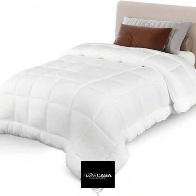 Couette 140 x 200 pour lit una place – 100% microfibre – Couverture chaude 100% microfibre 300 g/m² – 4 saisons et hiver 140 x 200 cm