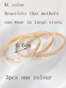 3 أساور معدنية خفيفة الوزن متموجة قابلة للتراكم