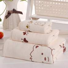 3 PiecesSoft Absorbent Cartoon Bath Towels: Small, Medium, Large - Perfect Choice