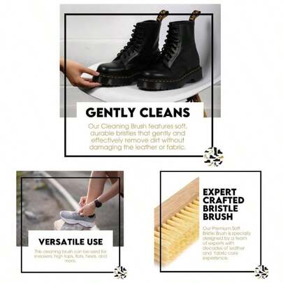 - Cepillo para Polvo de cerdas Suaves - Cepillo para Polvo de Limpieza - Cepillo para Polvo de Mano - Limpia profundamente y Levanta fcilmente la Suciedad de Todo Tipo de Calzado