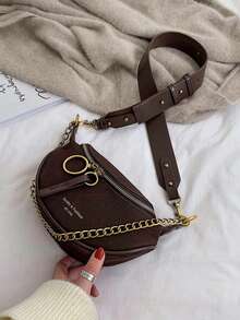 1 Stück modische neue einfarbige Damen Brusttasche mit matter Oberfläche, passend für Herbst und Winter, vielseitig und elegant, Wildleder Umhängetasche/Schultertasche