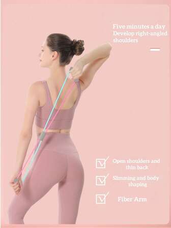3pcs Set - 9CM(3.54in)*45cm(17.7in) Size, Bold Convex Point Double Anti-Slip Comfortable Grip Shoulder-Opening Back-Pulling Yoga-Assisting Waist-Abdomen-Arm Exercising, Durable Elastic Material, Fitness Figure-8 Resistance Bands/Yoga Elastic Stretch Bands (Shoulder-Opening Back-Beautifying Stretching Tools)