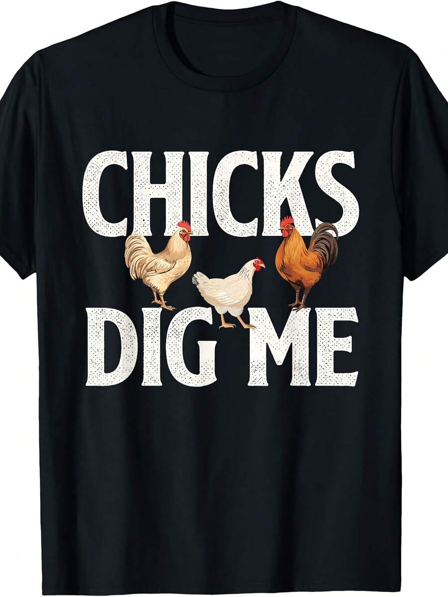 Chicks Dig Me - Farm Animal Poultry Owner Farming T-Shirt - Style 22 - View 1