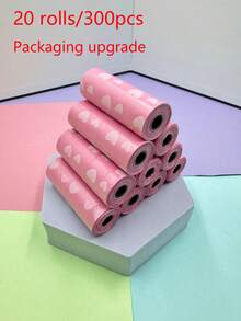 45/75/150/300/750pcs Rolled Heart-Shaped Pet Waste Bags, Cat/Dog Poop Bags, Cat Litter Bags, Outdoor Cleaning Poop Bags, Valentine's Day Gift For Pets - Pink - View 20