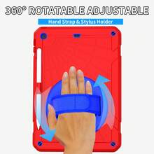 1pc Stock Case Compatible With Ipad 10th/ 9th/ 8th/ 7th/ 6th/ 5th/4th Generation 10.9/11''/ 9.7'', IPad 11(A16 2025) IPad (A16) 11 Inch 11th Generation 2025 With PET Film Galaxy Tab A8 10.5 Inch 2022 IPad Pro/Air6/Air7 11 2018/2020/2021/2022/2024/2025 IPad Mini 6 8.3 Inch IPad Mini 7 A17 Pro 8.3'' 2024Case With Pencil Holder [360° Rotating Hand Strap] - Red Blue - View 6
