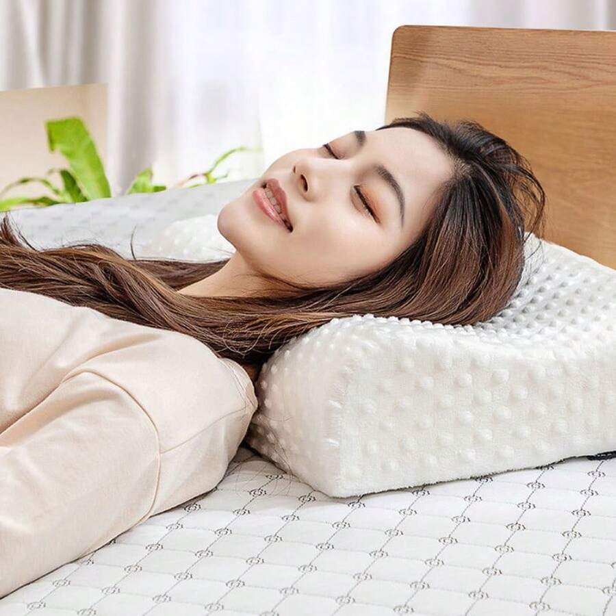 Diseño ergonómico innovador + almohada ortopédica + soporte cervical saludable + dormitorio/oficina + adultos/estudiantes - Blanco - Ver 1