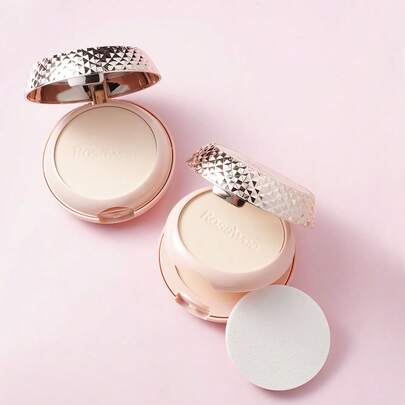 Rosawee Pó Compacto Matte 2 em 1, Acabamento Natural e Controle de Oleosidade, Pó Fixador e Compacto para Retoques para Uso o Dia Todo