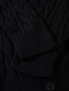 ANDREILEE 男士 V 领休闲宽松开衫毛衣，百搭美式街头风长袖针织衫，春/秋/冬 - 黑色 - 查看 6