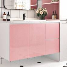 1 rotolo di carta da parati autoadesiva rosa chiaro lucido, colore solido semplice, impermeabile e facile da pulire, in PVC spesso, adatta per camere da letto, soggiorni, pareti di sfondo, armadi, cucine, piani di lavoro, mobili, rinnovo fai-da-te, decorazione domestica, 40cm x 5m/10m