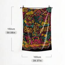 1 pătură moale din flanel cu imprimeu graffiti - pătură și aruncătură confortabilă, prietenoasă cu pielea, pentru canapea, somn și utilizare multifuncțională - culori vibrante, delicată cu pielea și perfectă pentru activități în interior și în aer liber