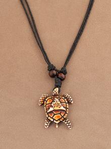 SUPBORA 1pc Fashionable Retro Turtle Pendant Adjustable Necklace, Vintage Sea Turtle Pendant Necklaces Suitable For Women Men Daily Wear Jewelry Gift - Brown - View 5