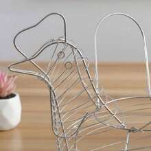 CASAMAX WL Large Capacity Stainless Steel Chicken-Shaped Egg Basket For Kitchen/Commercial/Home Decoration - Silver - View 3