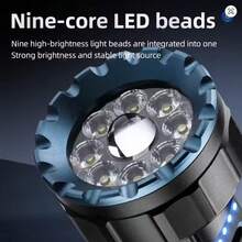 AloneFire X104 Powerful LED Flashlight Rechargeable Type-C Emergency Torch Portable Camping Light Dimmable Tent Lamps