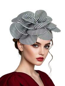 1pc Exaggerated Large Rose Flower Headpiece Fascinator Hat Women Wedding, Tea Party Hair Accessories, Kentucky Derby Bridal Hair Accessories, Luxury Headpieces Yellow Headband Halloween Rave Hair Accessories, Gifts