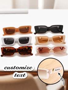 1pc Custom Text Personalized Fashion Glasses, Bachelorette Party Fashion Glasses Set, Groomsmen Gifts - Multicolor - View 9