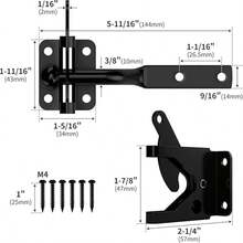 Heavy-Duty Self-Locking Gate Latch For Wood Fence Gate - Automatic Gravity Lever, 4.6in, Durable Steel Sincere, In Sleek,Automatic Gate Latch In Black (1 Pack, Black)