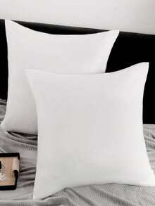 2pcs Square Multi-Size Multi-Specification Pillow Inserts, Solid Color Thick Brushed Plush Pillow Cores, High Elasticity Washable, Suitable For Home Bedroom Living Room Sofa Back Cushion Decorative Pillows, All Season