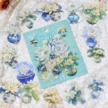 30 件复古花卉贴纸手工日记本 DIY 装饰剪贴簿相册工艺品、垃圾日记装饰用品、DIY 垃圾日记装饰拼贴贴纸节日装饰圣诞节万圣节情人节 - 彩色 - 查看 13