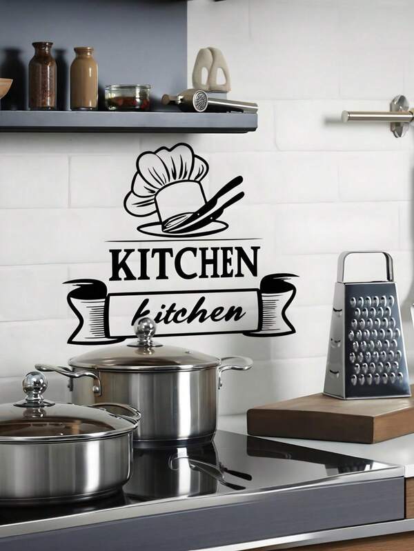 1 pièce Chapeau de chef de cuisine Autocollant mural décoratif pour la maison Salle de bain Salon Chambre à coucher Chambre d'enfant Porte Arrière-plan TV et canapé