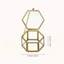 1pc Vintage Glass Jewelry Box, Rectangular Jewelry Display Storage Box With Lid, Vanity Trinket Box For Home Decor, Used To Store Jewelry, Rings, Bracelets, Jewelry Box, Dust-Proof Cosmetics And Accessories Storage Box, Rectangular Design, Glass Jewelry Box For Home Decor