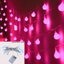 1pc 1.5M/3 Meters/6M/10M 10/20/40/80 Light LED Warm Light String Round Ball Small String Lights Battery Lights Room Decoration Outdoor Camping Colored Lights For Garden Christmas Light