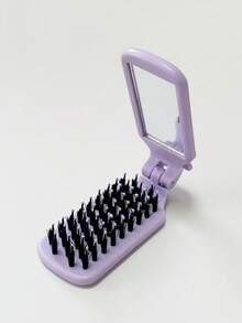 1把折叠镜梳，全猪鬃毛+尼龙梳齿（消除发缝），男女通用，适用于各种发质，包括粗硬/细软/卷曲/干性发质，适合所有发型，防静电头皮按摩刷 - 彩色 - 查看 10