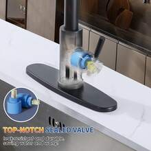 Kitchen Faucet Premium 304 Stainless Steel 3 Water Flow Modes 360° Swivel Hot/Cold Mixing Faucet Single-Handle - Black - View 7