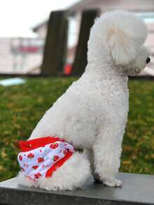 3pcs/1pc Reusable Female Dog Physiological Pants, Cute Strawberry Striped Leak-Proof Design, Heat Period Interference Underwear, Breathable Pet Diaper Shorts, Suitable For Dogs & Cats | Ideal For Temperature Regulation And Urinary Incontinence - Multicolor - View 8