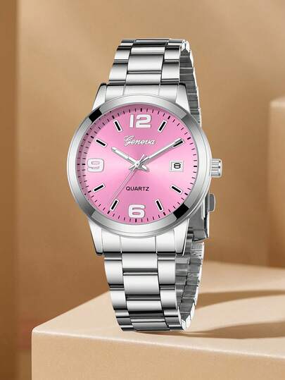 1Pc Zilver Strap, able Digital Scale Calendar Function, Large Dial Quartz Horloge Wear, ation Or Holiday Giving view 2