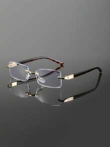 1 Cặp kính mắt hình chữ nhật gọng kim loại dành cho nam, phong cách học thuật tối giản, thoải mái và tinh tế, thích hợp cho các cuộc tranh luận, câu lạc bộ sách và tuyển dụng xã hội - Nhiều màu - Xem 5