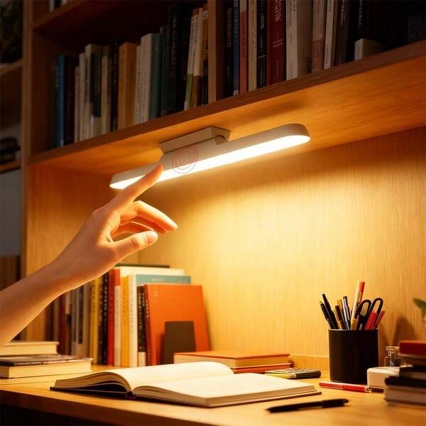 30cm / 11.81inch Cabinet LED Light, Touch Control, 3 Color Modes Dimmable Lights, USB Rechargeable Light Bar, 1200mAh LED Bed Lights, Light Strip For Mirror, Night Light Stick On Lights For Mirror, Kitchen, Closet, Bedside, Desk,Versatile LED Light Bar With Touch Control - USB Rechargeable,Perfect For Cabinets, Mirrors