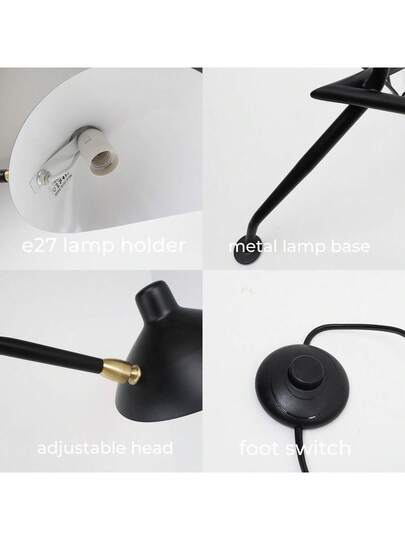 Alpinaluz Zwart Vloer Lamp Moderne Minimalist Nordic In Aluminum, Adjustable Shade, E27. view 5