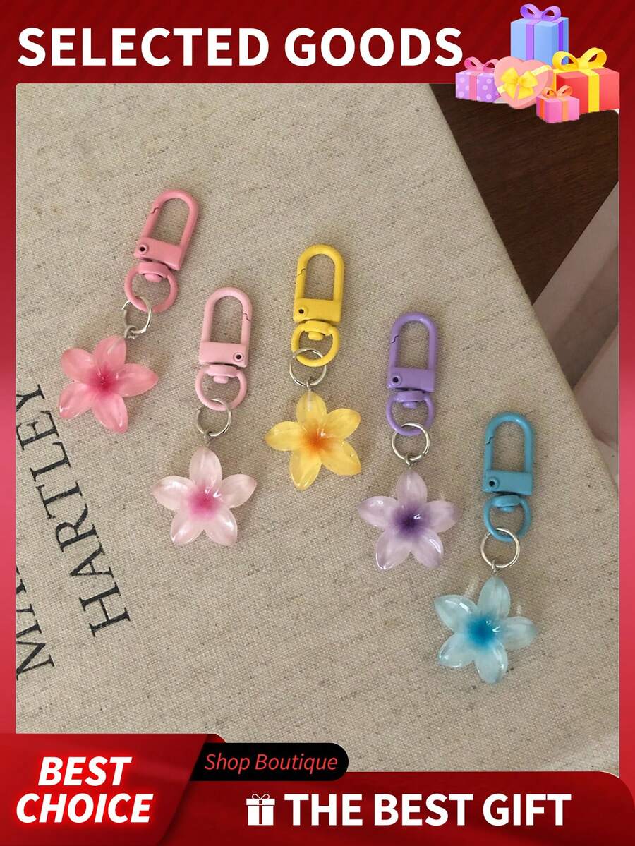 1/3/5/10 piezas Llaveros lindos para llavero de flores, llaveros de margaritas de colores transparentes, accesorios de mujer, estuche para auriculares, llaveros florales de resina transparente y colorida Kawaii, accesorios, llavero de coche, colgante, flores, encantos para bolsos (Suijiyans)