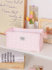 1pc Cute Storage Basket With 3D Bow Lace Decor, Desktop Organizer Basket For Makeup Brushes, Skincare Products, Desktop Decor, Cosmetic Organizer, Portable Picnic Basket, Valentine's Day Gift, Bathroom Storage Basket - Multicolor - View 15