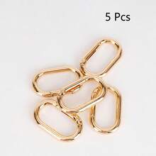 金屬橢圓形彈簧扣可以打開的鑰匙扣袋掛鉤狗鍊扣配件 - 金色 - 查看 5