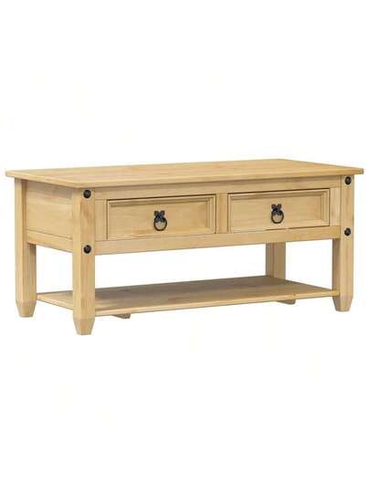 VidaXL Corona Coffee Tafel Drawers, 100x48x45 Cm, Solid Pine view 5
