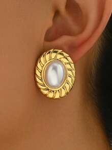 1 Pair Retro Elegant Water Drop Faux Pearl Fashion Personalized Women's Versatile Dating Earrings