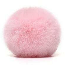 Bunny Tails 3.6 In Fluffy Rabbit Tail With Pinsand Clips Cosplay Easter Halloween White/Gray/Pink/Black - 粉色 - 查看 2