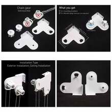 Soportes de doble rodillo para persiana enrollable, soporte de montaje doble - 12An x 12Al cm - Ver 1