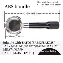 58mm Bottomless Portafilter Compatible With Calphalon Temp IQ/Barsetto Espresso Machines, 3 Ears 58mm Portafilter, Filter Basket Included, Stainless Steel Replacement Parts For The Handle