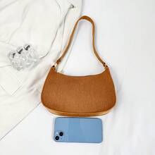 Bolso de hombro minimalista de unicolor casual para mujer
