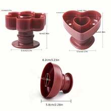 1件/3件套甜甜圈模具，心形、花形和圆形甜甜圈烘焙模具，方便DIY烘焙，便携式甜甜圈制作器，制作自制餐点、便当盒和野餐的完美厨房工具